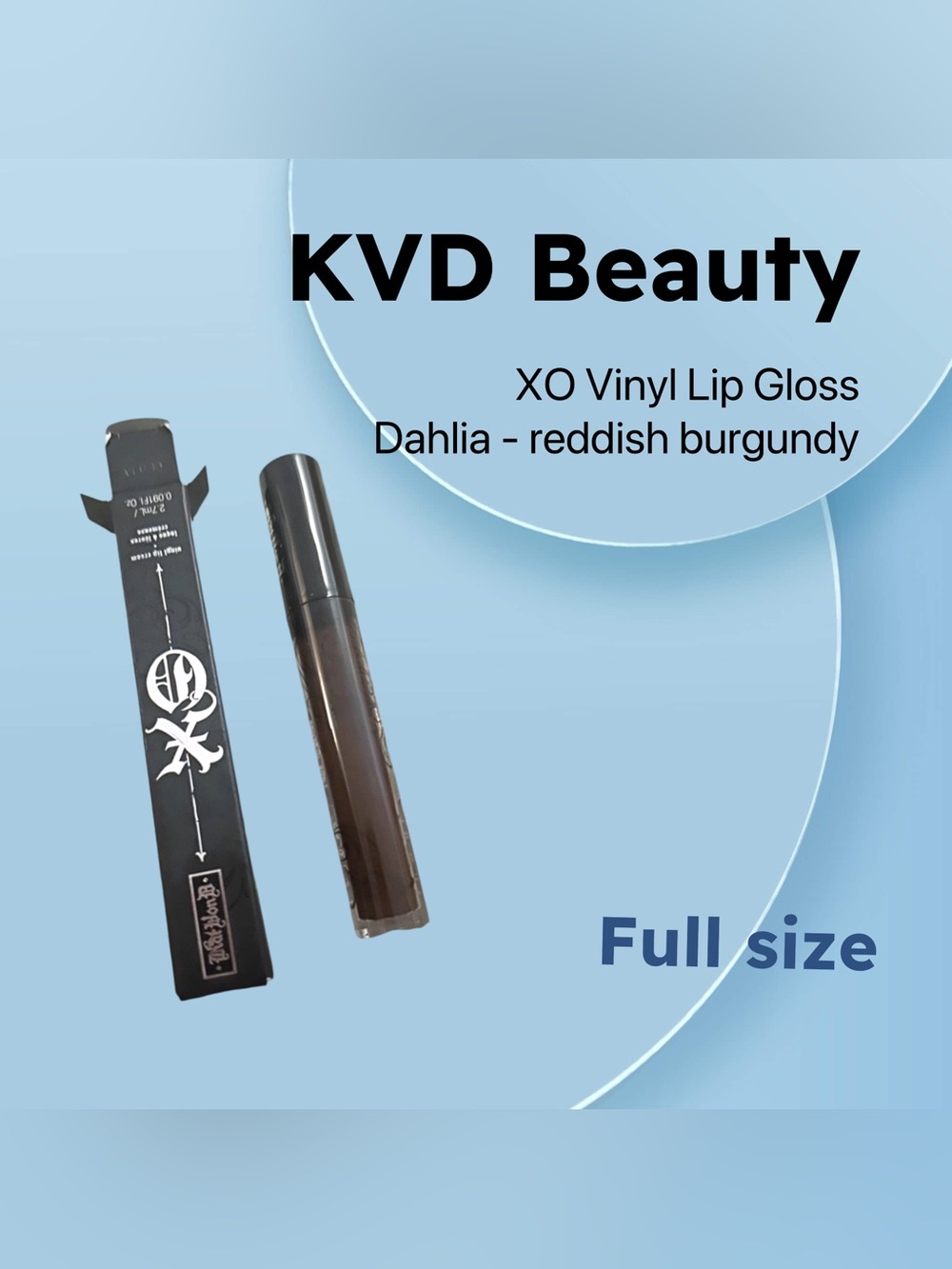 RARE 🇺🇸🆕📦NIB KVD Beauty |FULL | XO Vinyl Lip Gloss Reddish Burgundy Dahlia